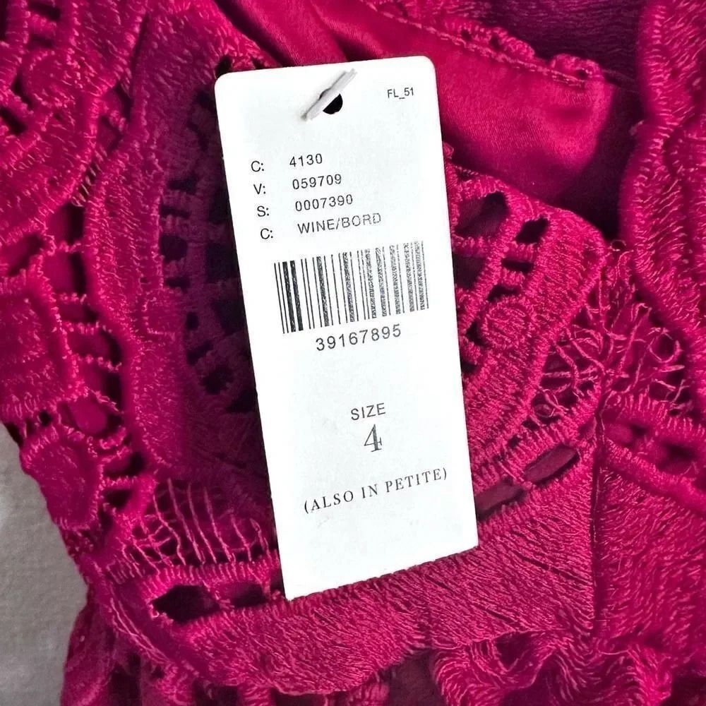 MAEVE x ANTHROPOLOGIE | NWT Red Lace Lined Cross Strap Babydoll Dress | Size 4 - Picture 7 of 12